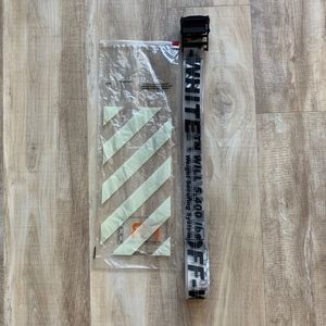 Off White Men's Black Rubber Industrial Belt